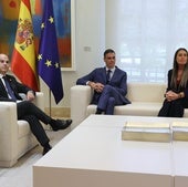 Turull, Sánchez y Nogueras, en la reunión en La Moncloa.