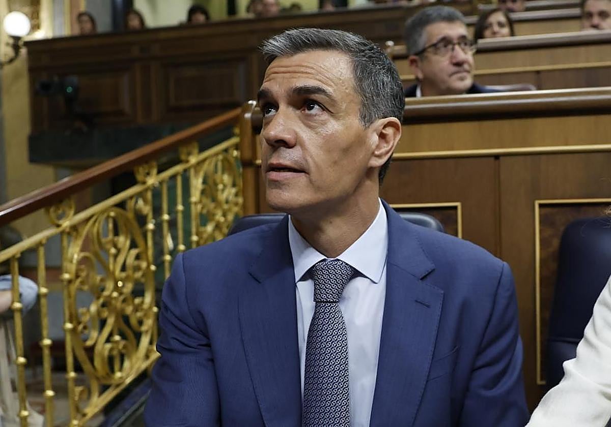 Pedro Sánchez durante una sesión de control al Gobierno.