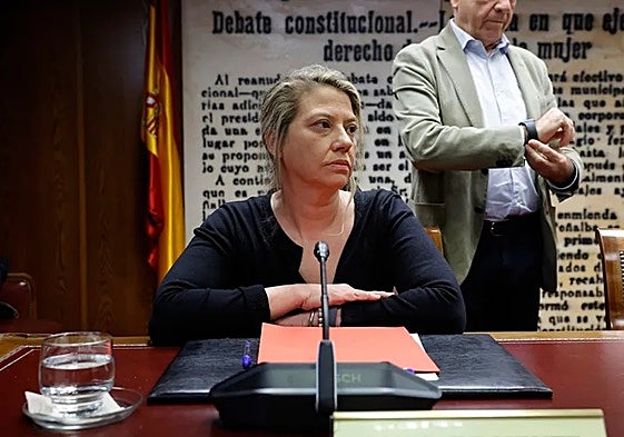 Cristina Álvarez en su comparecencia en las Cortes.