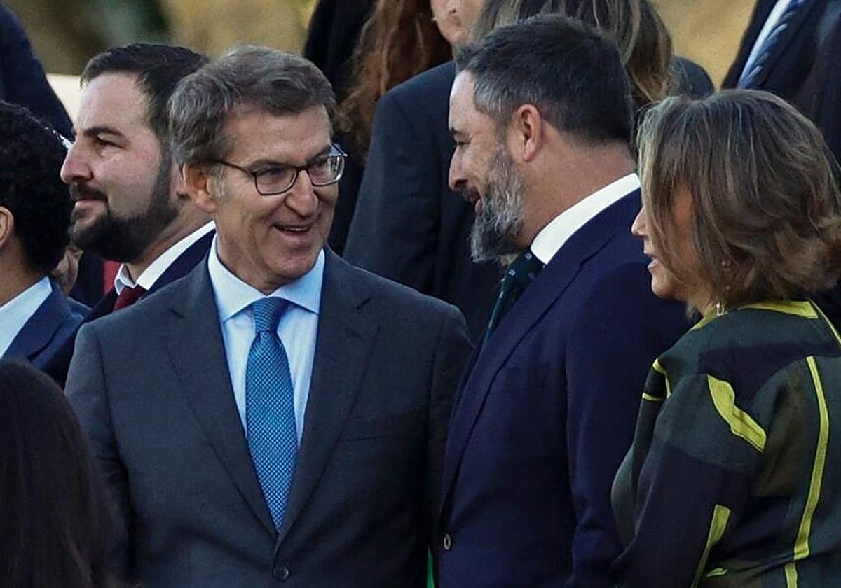 Feijóo y Abascal en un acto en octubre de 2023.