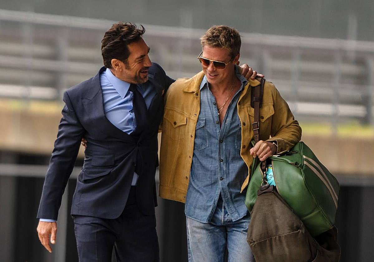 Javier Bardem es el propietario de un equipo y Brad Pitt un veterano piloto en 'F1'.