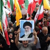 Manifestación a favor del régimen de los ayatolás en Irán.