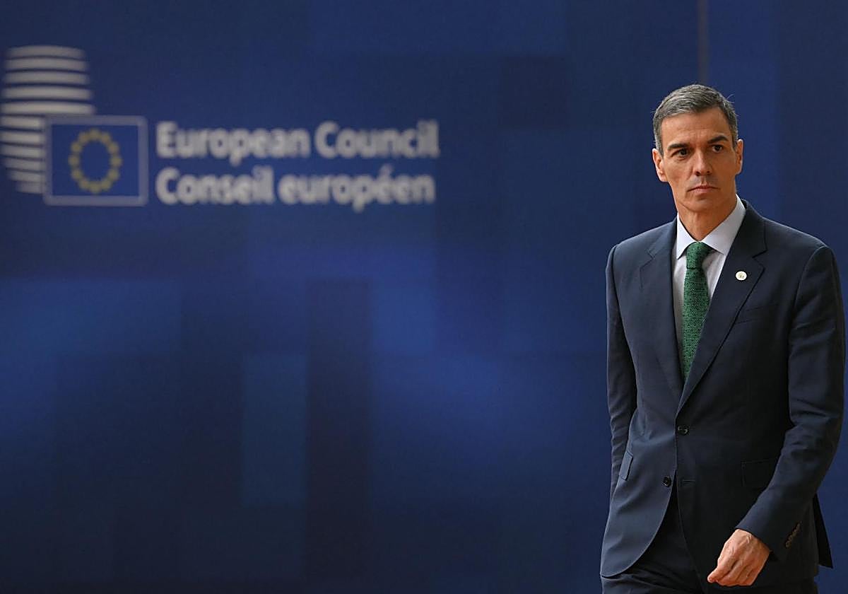 Pedro Sánchez, a su llegada al Consejo Europeo en Bruselas.