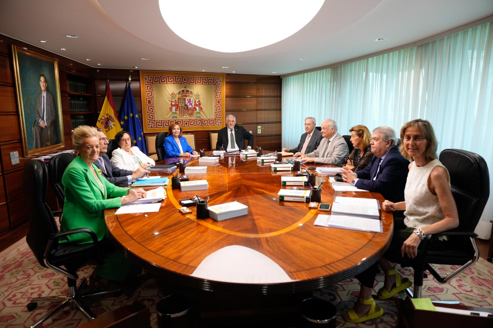El presidente y la vicepresidenta del Tribunal Constitucional, Cándido Conde Pumpido e Inmaculada Montalbán, durante el pleno de cinco días sobre la ley de amnistía
