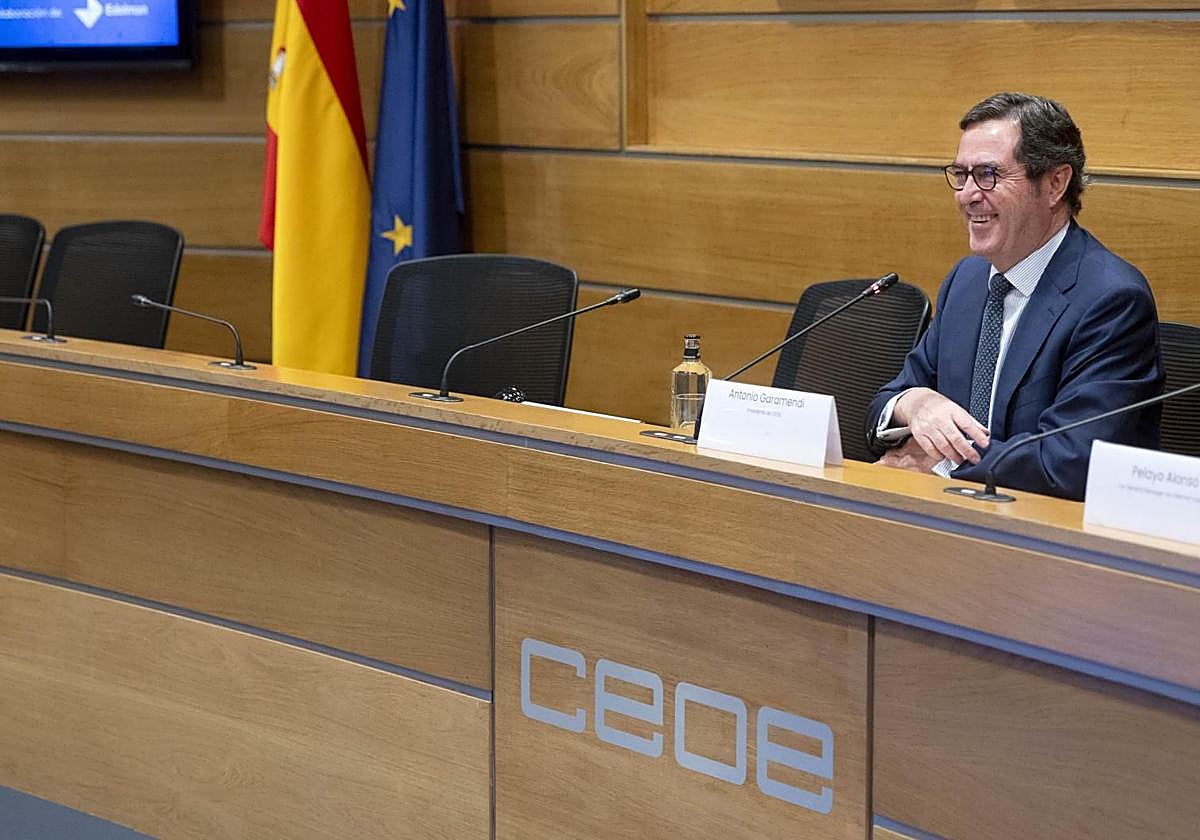 El presidente de la CEOE, Antonio Garamendi.