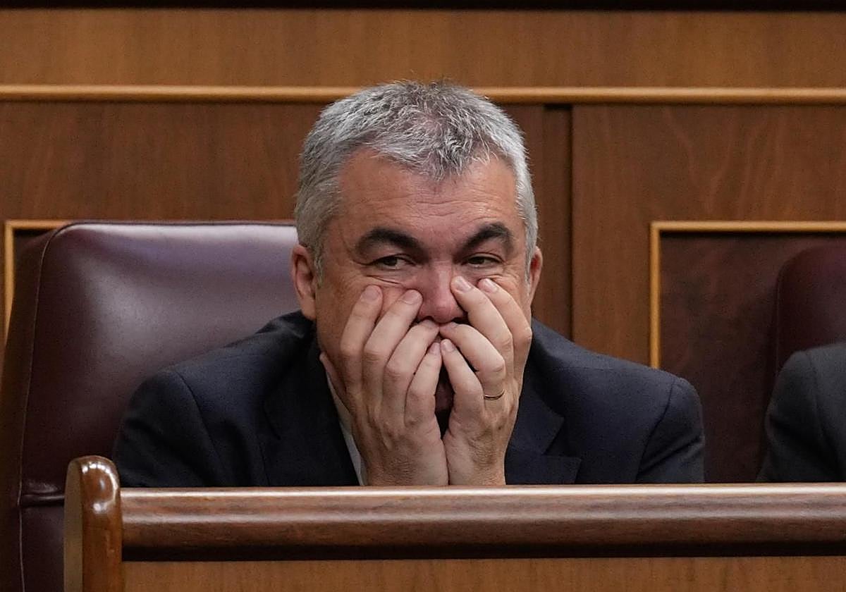 El exnúmero 3 del POSE Santos Cerdán durante un pleno del Congreso.