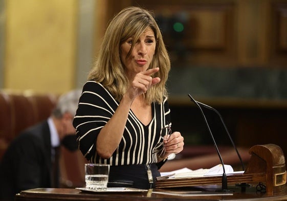 La aún responsable parlamentaria de Sumar y también vicepresidenta del Gobierno. Yolanda Díaz.