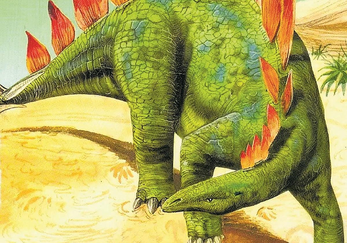 El estegosaurio que protagonizaba una de las portadas.