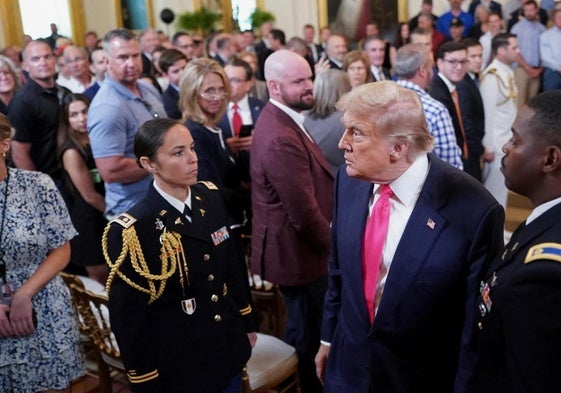 Donald Trump este viernes durante un evento en la Casa Blanca