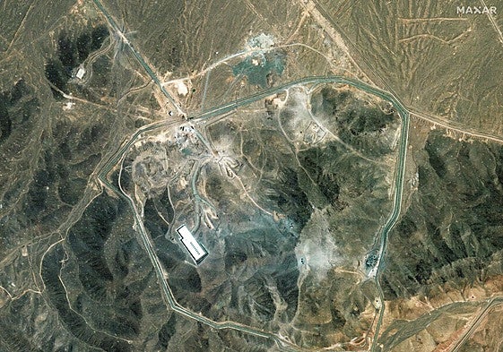 Instalaciones nucleares iraníes en Fordo tras el bombardeo.