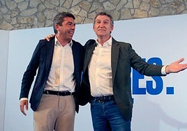 Carlos Mazón y Alberto Núñez Feijóo, el 10 de junio en Alicante.