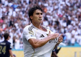 Gonzalo celebra su gol ante la Juventus.