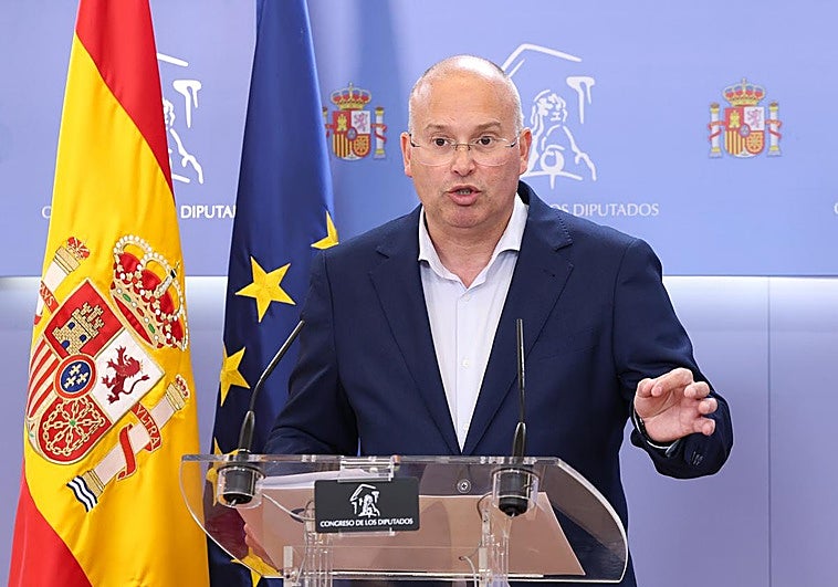 Miguel Tellado ayer en una comparecencia en el Congreso.