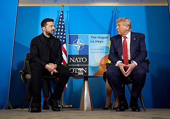 Volodímir Zelenski y Donald Trump se vieron por última vez en la cumbre de la OTAN en La Haya a finales de junio.