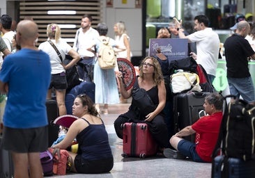 Un Ouigo parado en la vía, origen de la sobrecarga de tensión que cortó la circulación entre Madrid y Andalucía