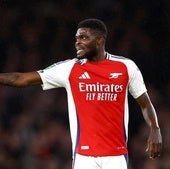Thomas Partey, durante un partido con el Arsenal