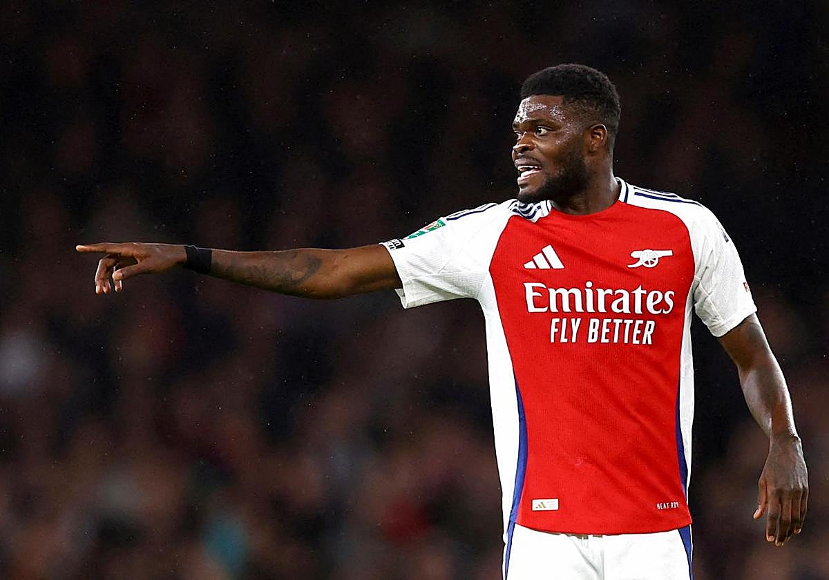Thomas Partey, durante un partido con el Arsenal