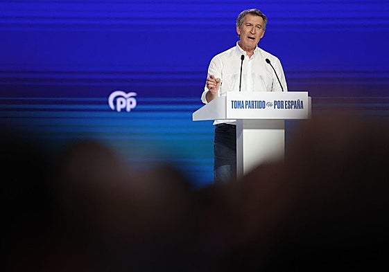 Feijóo, durante su discurso.