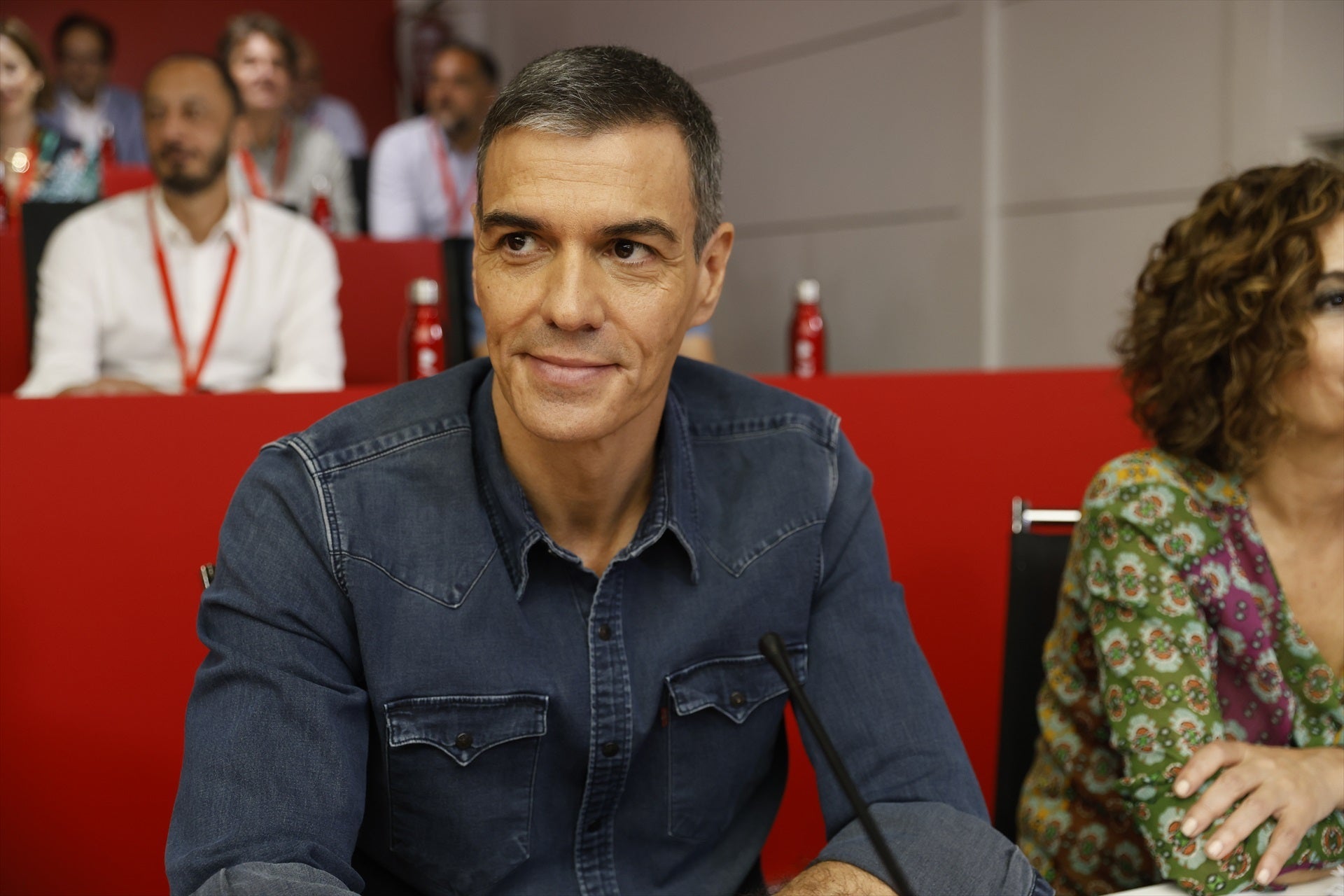 El líder del PSOE, Pedro Sánchez, este sábado en el comité federal de los socialistas.