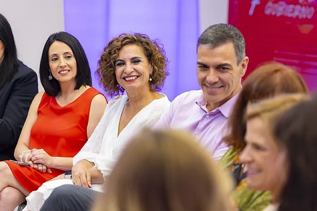 El líder del PSOE, Pedro Sánchez, el viernes en un encuentro con mujeres del partido.