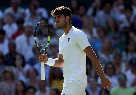Alcaraz celebra su victoria ante Norrie.