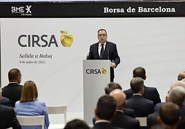 El presidente ejecutivo de Cirsa, Joaquim Agut, durante el acto de salida a Bolsa.