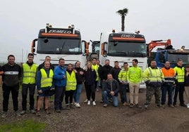 Agricultores aragoneses que ayudaron en la dana.