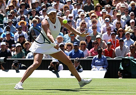 Amanda Anisimova en su duelo de semifinales.