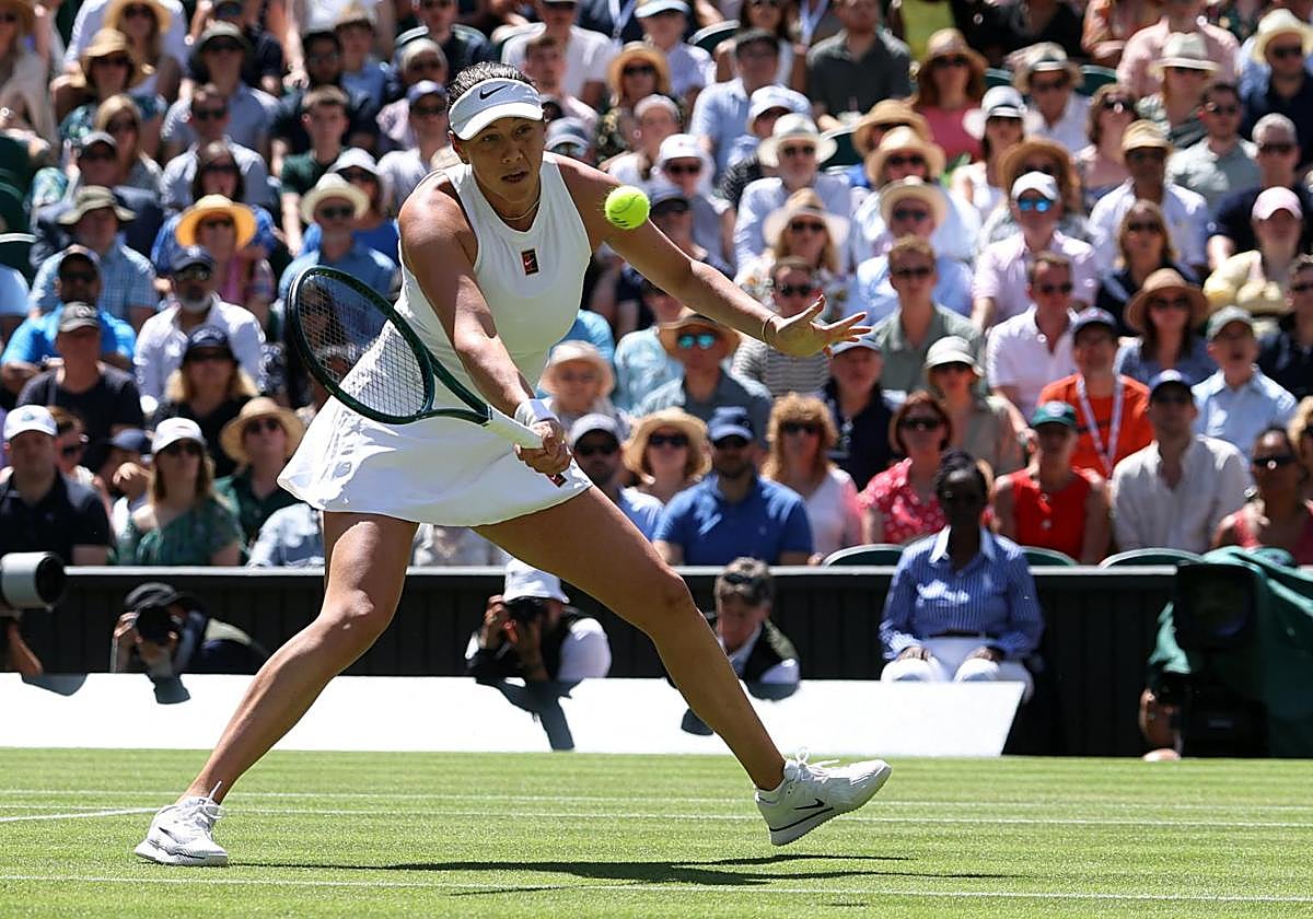 Amanda Anisimova en su duelo de semifinales.