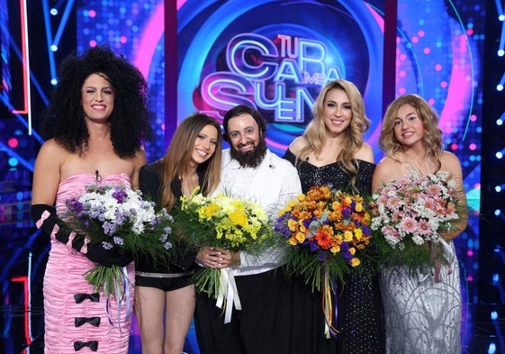Los cinco finalistas de 'Tu cara me suena'.