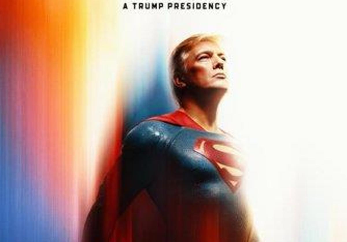 Donald Trump, caracterizado de Superman.