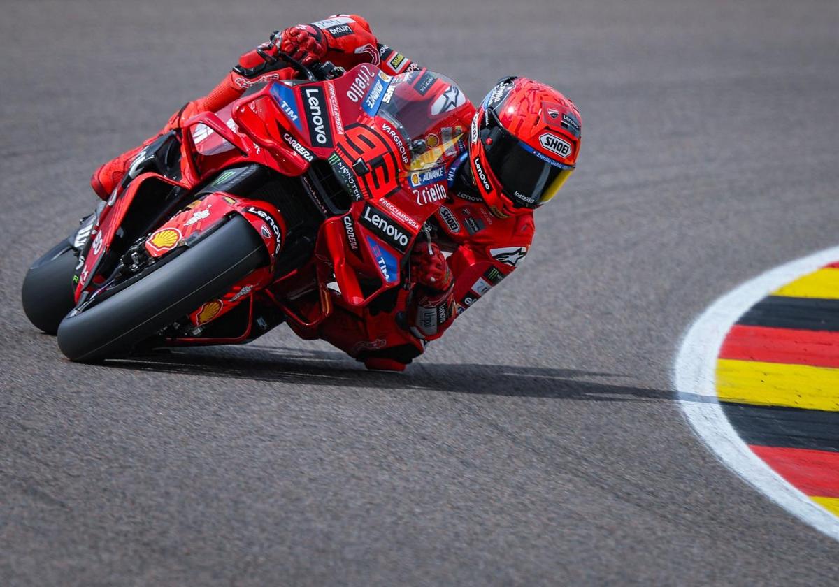 Marc Marquez during practice at Sachsenring.