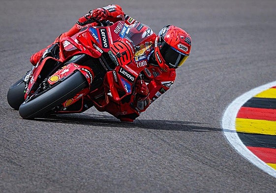 Marc Marquez durante el entrenamiento en Sachsenring.
