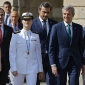 Leonor de Borbón, acompañada del presidente Rueda.