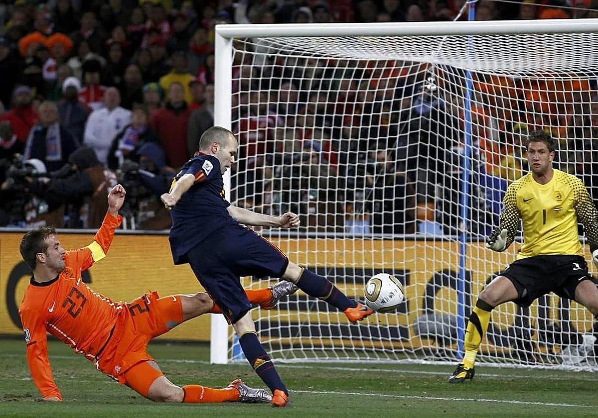 Andrés Iniesta, autor del gol ante Países Bajos que coronó a España en el Mundial de Sudáfrica.