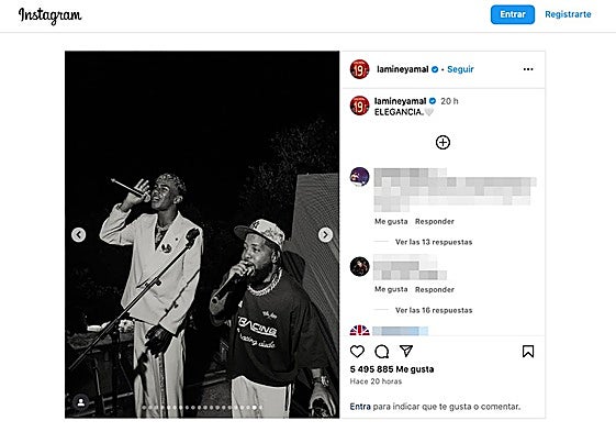 Lamine Yamal publicó en su cuenta de Instagram cómo cantó con Chimbala en su fiesta de cumpleaños.