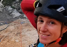 La guía y alpinista madrileña, en una de sus 'oficinas'.