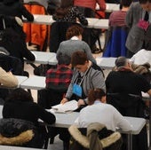 Candidatos a una plaza de funcionario, durante unas oposiciones a la Administración.