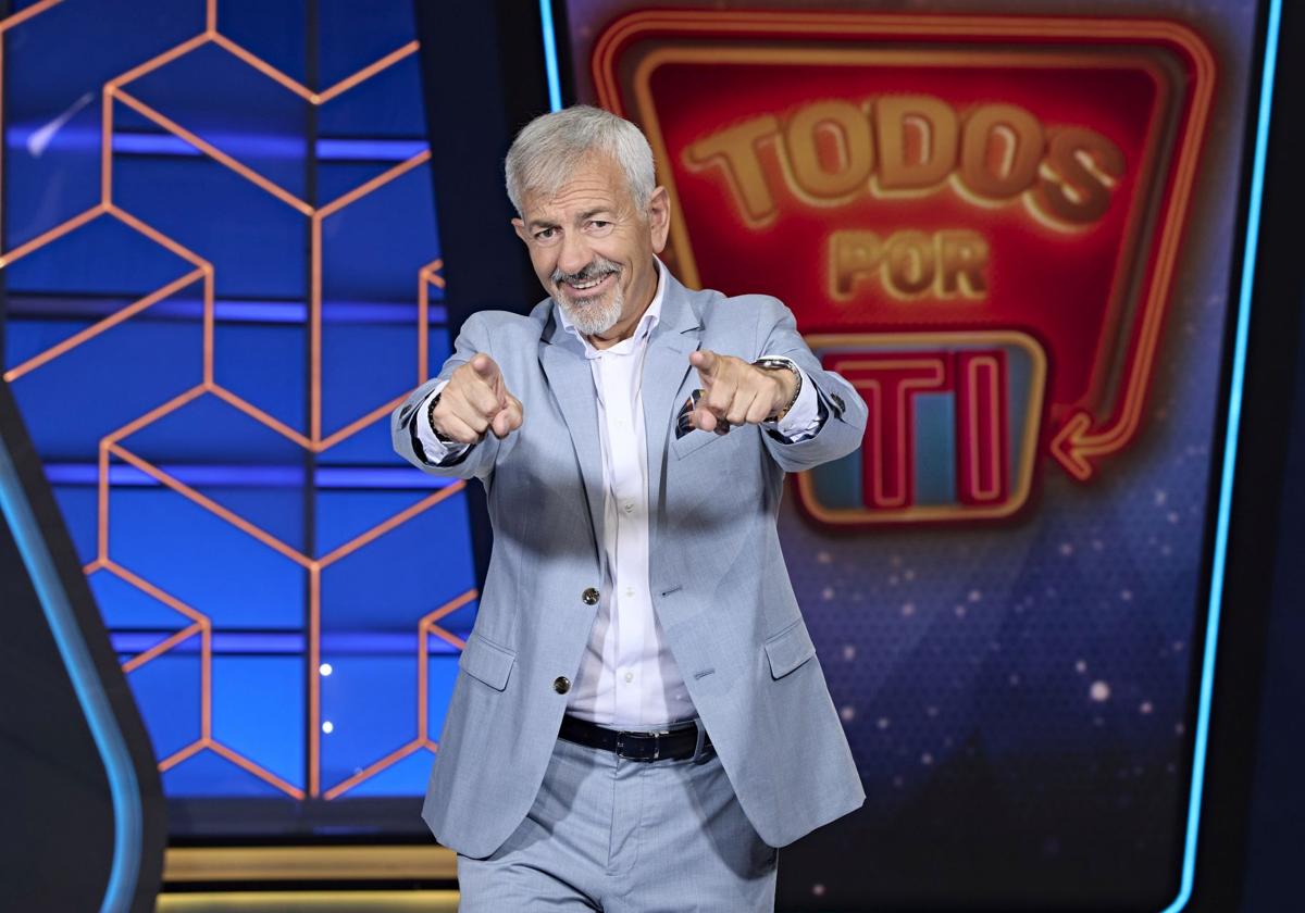 The Basque presenter on the set of the show.