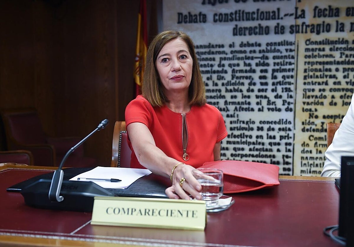 Francina Armengol el pasado 8 de julio en la comisión del investigación del 'caso Koldo' en el Senado