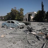 Imagen del Ministerio de Defensa de Siria tras el bombardeo israelí.