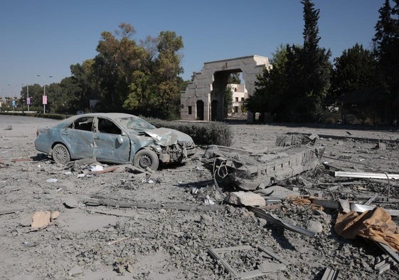 Imagen del Ministerio de Defensa de Siria tras el bombardeo israelí.