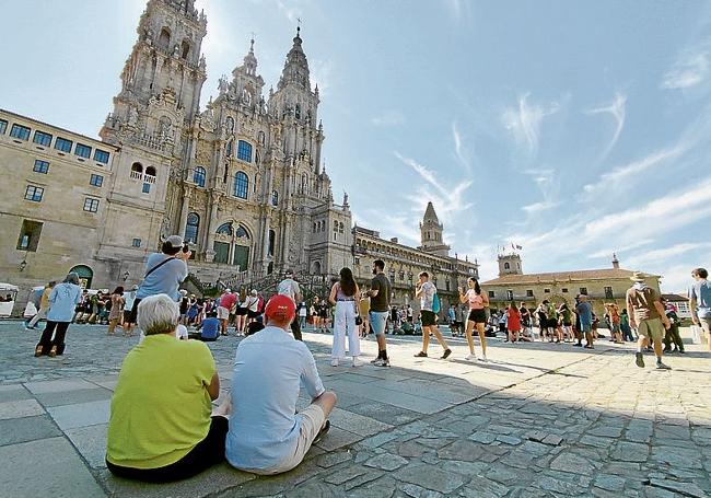 Santiago de Compostela. La Plaza del Obradoiro, abarrotada.