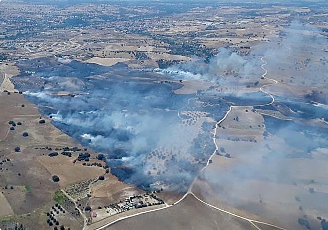 Imagen aérea del incendio