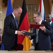 Friedrich Merz y Keir Starmer este jueves durante su reunión en Londres.