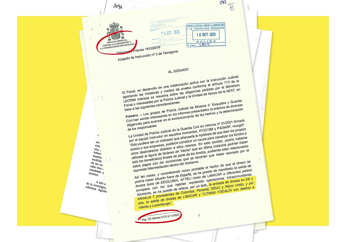 Documentos del sumario de juzgado de Tarragona sobre el 'caso Montoro'