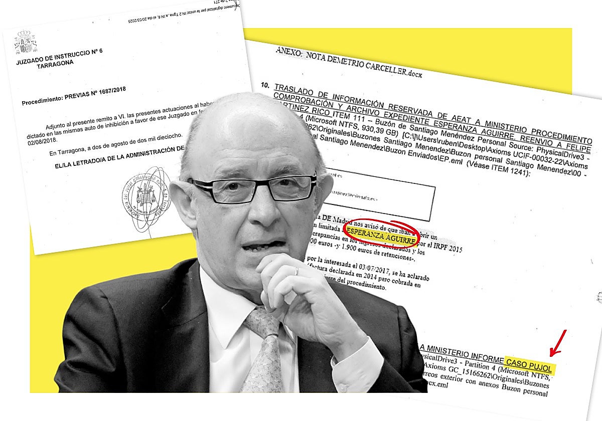 Copias de los correos que el director de Hacienda mandaba a Montoro