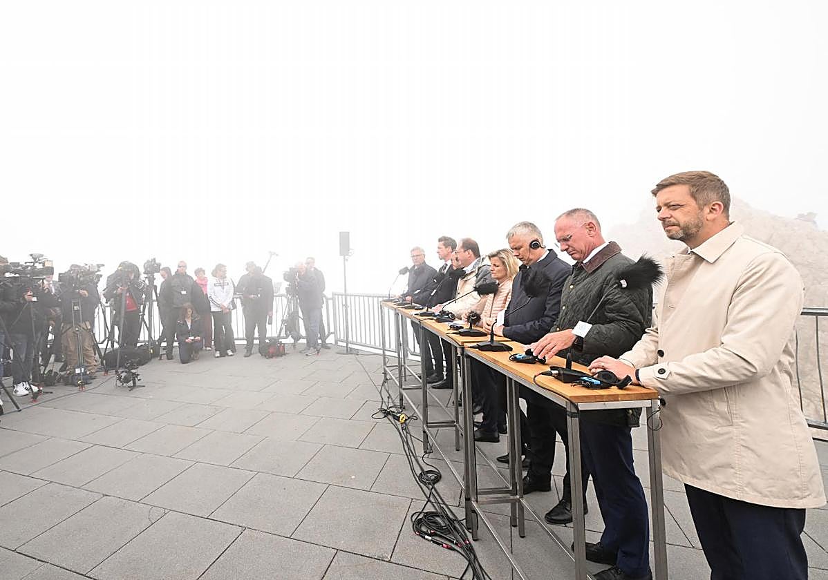 Los ministros de interior de los países firmantes del acuerdo.