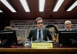 El ministro de Economía, Carlos Cuerpo, durante su comparecencia en el Congreso este lunes.