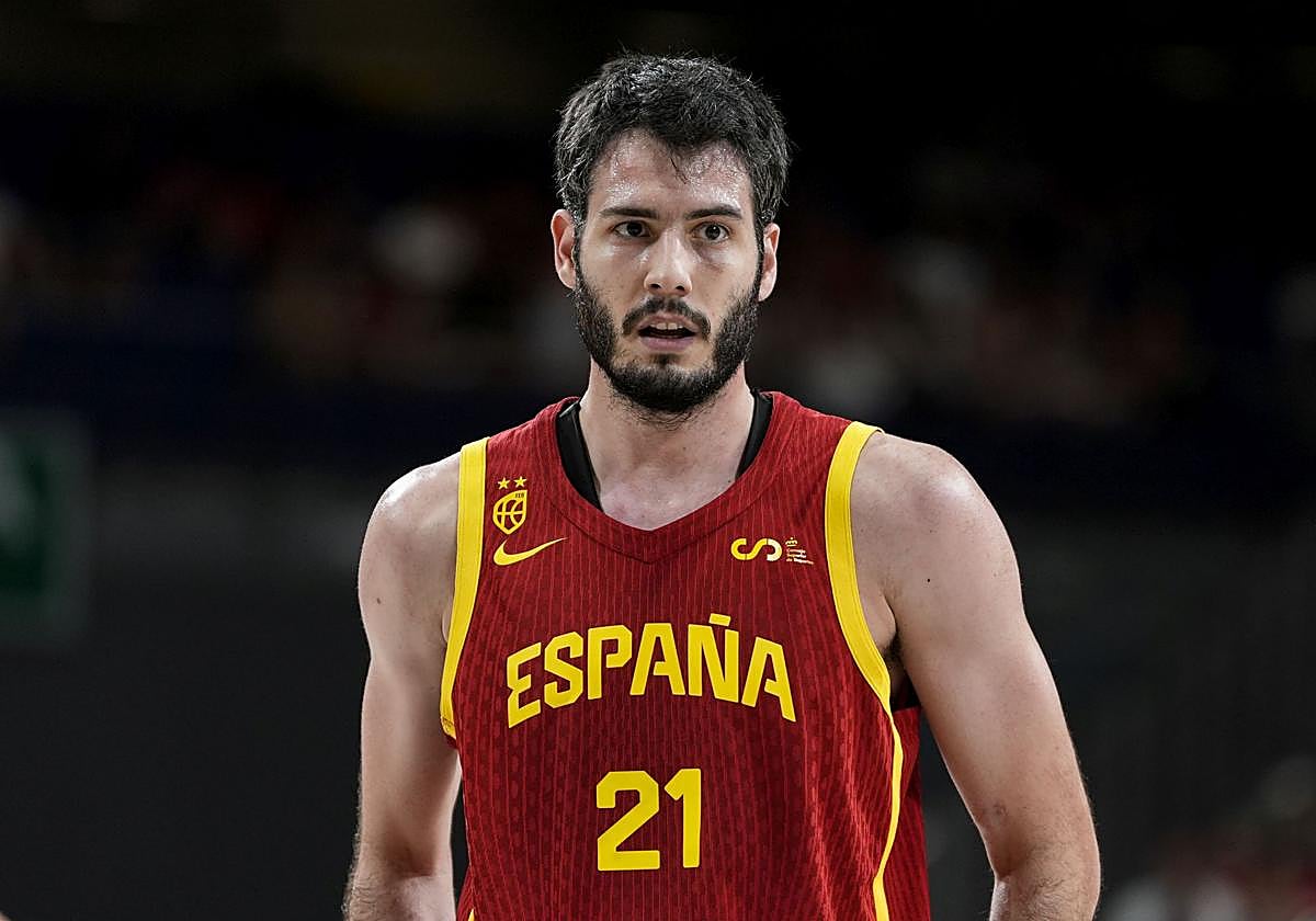 Álex Abrines, durante un partido de la selección española.